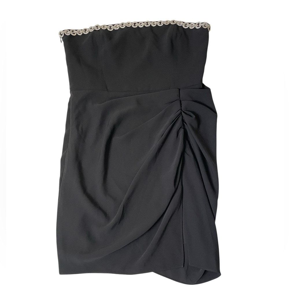 Amanda Uprichard NY Strapless Rhinestone Ruched Mini dress